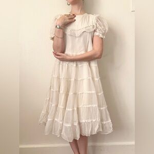 Vintage 1950s Ruffle Babydoll Cupcake Tier Mini Dress